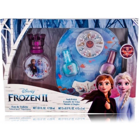 Disney Frozen II rinkinys mergaitėms (30 ml. EDT + 2 x 5 ml. nagų lakai + blizgučiai nagams)