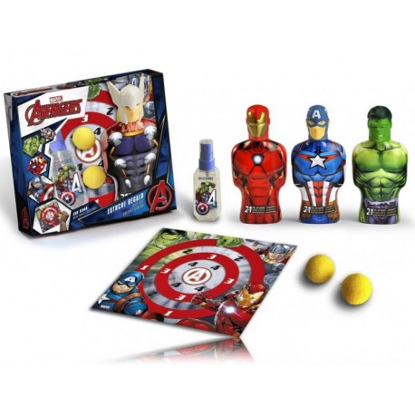 Marvel Avengers rinkinys berniukams (90 ml. EDT + 350 ml. dušo gelis + 2 vnt. lipnių kamuoliukų + taikinys)